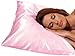 Betty Dain Satin Pillowcase with Zipper, Standard / Queen Size, Pink (Pack of 2)