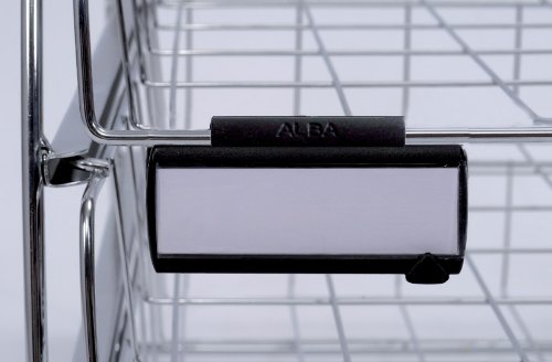 Alba Four-Level Side Loading Wire Desktop Letter Sized Trays, with Label Holders, Silver Metallic Finish (COR4I)