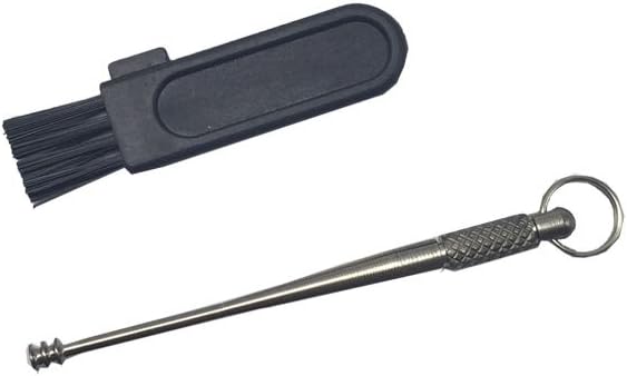 TiToTitanium Ear Spoon with Two Ends. Titanium Earwax Spoon with The polishing Surface. Never Rust. One Clean Brush Inside. (Style A)