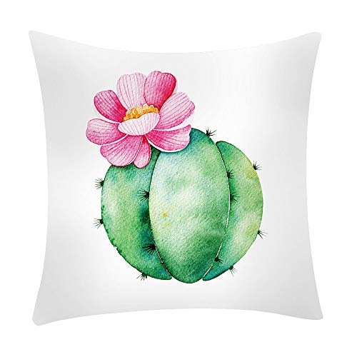 ❤Ywoow❤ Pillow, Cactus Banana Leaf Print Pillow Case Polyester Sofa Car Cushion Cover Home Decor - Thumbnail 6
