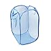 LEFV™ Laundry Basket Deluxe Pop Up Mesh Hamper Clothes Sorter Folding Storage Tote Bag Case Open Bin - Multi Use for Toys Tidy Clothes Socks Underwear Bra Lingerie Blue