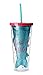 Mermaid Insulated Plastic Tumbler Cup: Tri-Coastal Design Reusable Shatterproof Drinking Glass Tumblerswith Lid & Straw - Double Wall BPA Free Dishwasher Safe Glassware Cups - Mermaid Vibes
