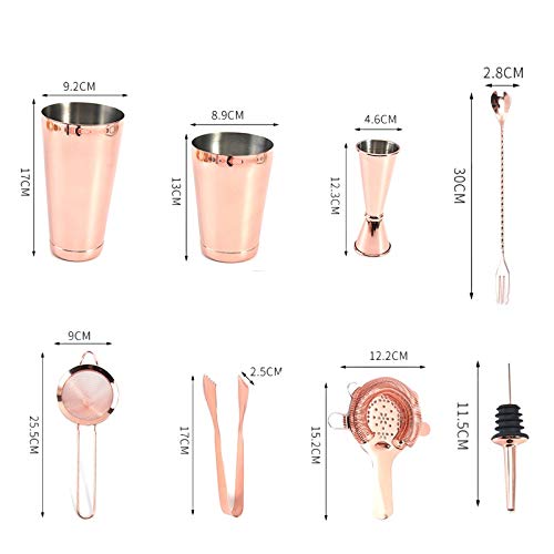 NXYJD Cocktail Shaker BAR-Werkzeuge Set 11 Stück Edelstahl Bartender-Kit mit Allen Balkenzubehör, Cocktailsieb – Bild 5