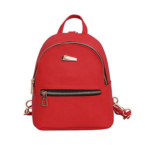 Compia Women and Girl Mini Backpack Travel Handbag School Rucksack Packet (Red)