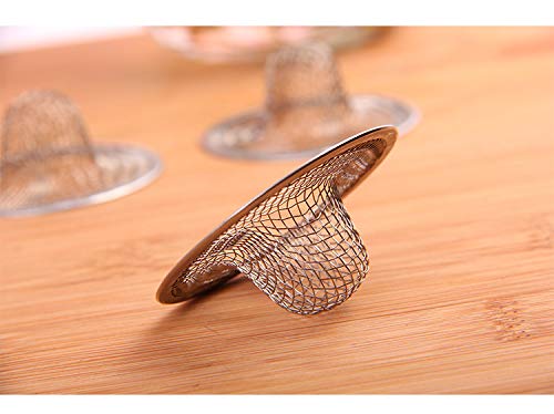 Dr. Luck 2pcs Stainless Steel Mesh Metal Sink Strainer Bathtub Drain Hole Hair Catcher Drain Hole Filter Trap - Thumbnail 4