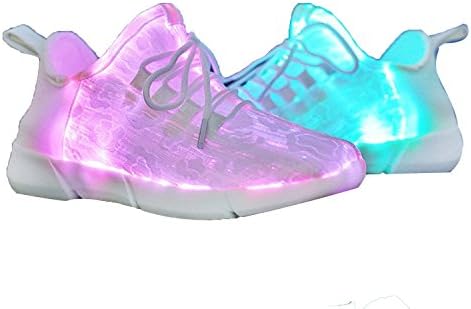 DoGeek LED Shoes Flashing Trainers White Sneakers USB Charging Luminous Sport Shoes for Women Men(12 Colors Models,Super