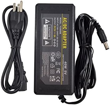 WIXURE 5V 8A 40W Plastic LED Power Supply Adapter Charger LED Transformer with US Plug for DC5V WS2812B WS2812 LPD8806 WS2801 APA102 LED Strip Module Light US Plug (5V 8A)