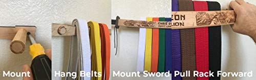 Campfire Arts Custom Karate Belt Display - Dragon Sword - Hand Crafted - Made in The USA
