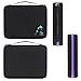Hipiwe 108 Essential Oils Carrying Case Holds 5ml, 10ml, 15ml Bottles Hard Shell Exterior EVA Essential Oils Storage Organzier Bag with Foam Insert and Carrying Handle (Black+Purple 108)