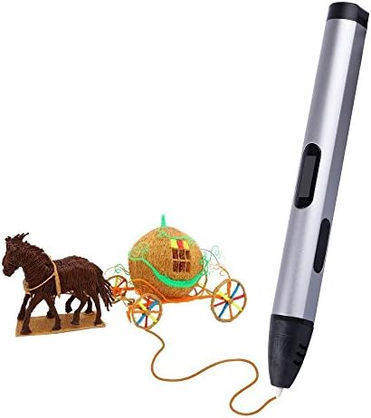 Manve 2017 Newest Version Intelligent 3D Printing Pen, 3D Drawing Model Making Doodle Arts &amp; Crafts Drawing, With LED / OLED Screen, Lightweight Portable Compatible with Power Bank. (Silver) ¡­