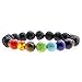 Jovivi 7 Chakra Gemstones Bracelet 10mm Natural Gemstone Yoga Reiki Prayer Stone - Pack of 4