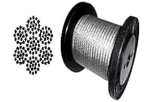 HYW PRODUCTS Galvanized Aircraft Cable Wire Rope 1/4" 7x19-50, 100, 200, 250, 500, 1000 ft (200 ft Reel)