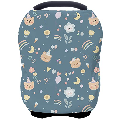 Car Seat Covers for Baby Girls, Cartoon Printing Carseat Canopy