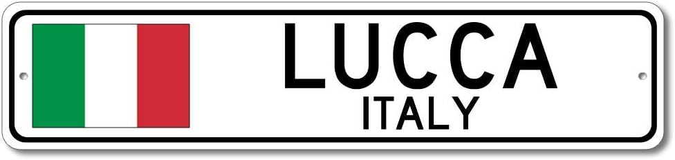 Lucca, Italy - Italian Flag Sign - Aluminum 4