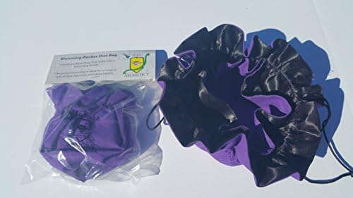 Purple Blooming pocketed dice bag separate section to organize dice figures tokens RPG roll playing