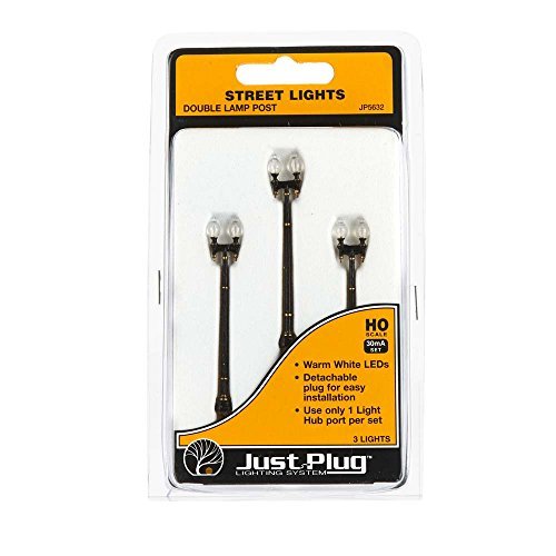 Woodland Scenics WOOJP5632 HO Street Lights, Double Lamp Post (3)