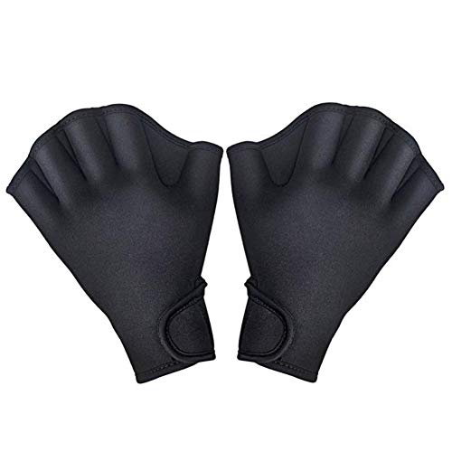 Diving Gloves Swimming Aquatic Gloves Swim Gloves Aquatic Fitness Water Resistance Training Aqua Fit Webbed Gloves Swim Pins for Water Surfing Swimming Paddle Diving Fingerless Gloves Paddle Gloves