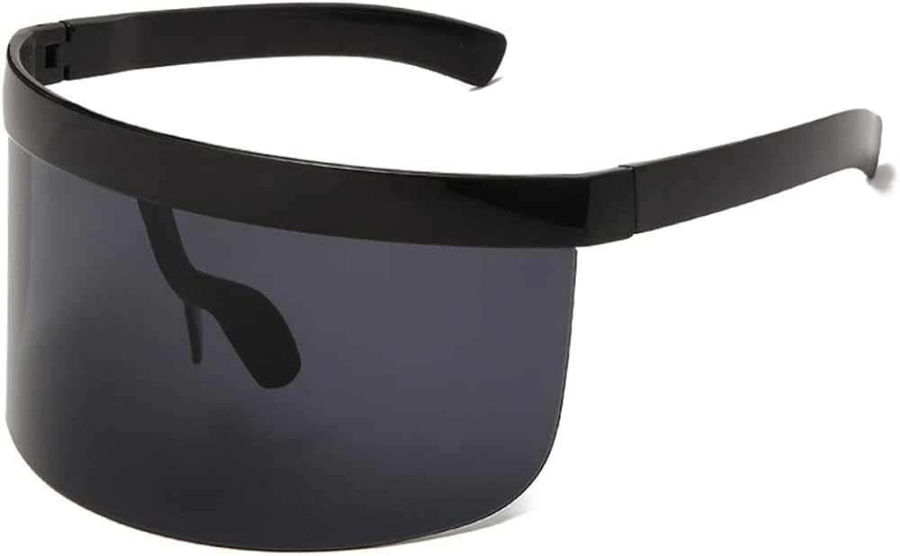 Futuristic Oversized Sun Shield Visor Sunglasses Flat Top for Men Women Large Cover
