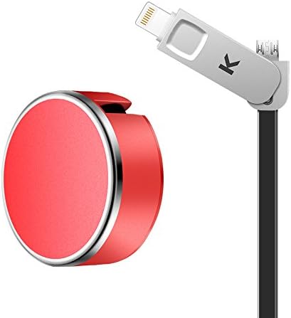 Retractable USB Cable Adapter Red, MicroBird 2-in-1 Lightning + Micro Data Sync Charge USB Cable (1.0M) High Speed For iPhone 5s 6 6s 7 8 X Plus,iPad/iPod,Android phone Samsung S7 6 8,HTC and More