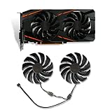 Cavabien 88MMfan T129215SU TPLD9210S12HH 4Pin Cooling Fan for Gigabyte GTX 1050 1060 1070 960 RX 470 480 570 580 Graphics Card Cooler (FanAA) (Color: Black, Tamaño: 3.46 x 3.46 x 0.59)