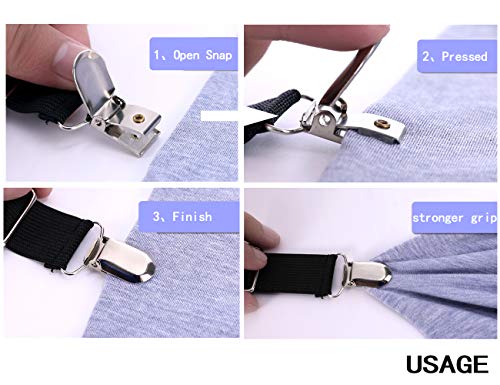 Yotako 4X Triangle Adjustable Fitted Bed Sheet Straps, Elastic Mattress Clips Sheet Grippers, Suspenders Bed Sheet Holder Corner Straps Sheet Fasteners Sheet Band - Thumbnail 3
