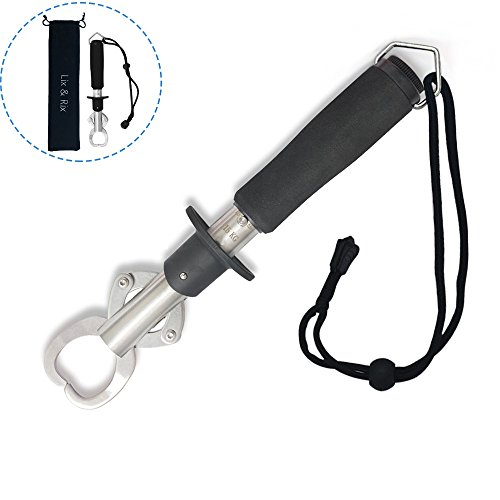 Lix&Rix EVA Handle Rustproof Saltwater Stainless Steel Fish Fishing Grip with Scale(40LB)--Black&Silver
