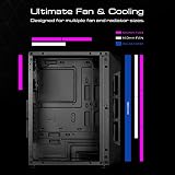 GAMDIAS AURA GC1 Gaming Mid Tower ATX PC Case 4 ARGB Fans Tempered Glass view 3