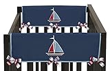 Nautical Nights Teething Protector Cover Wrap Baby Boy Crib Side Rail Guards - Set of 2