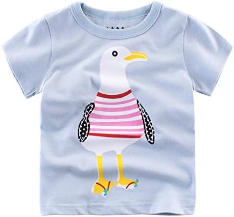 2017 Summer children's short-sleeved T-shirt round neck short-sleeve cotton T-shirt shirt tops cartoon picture "Dove" children (10)