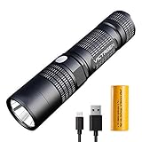 Victagen Tactical LED Flashlight 1230 Lumen Portable Ultra Bright IP67-Waterproof Micro-usb charge Torch & Power Bank Rechargeable 26650 5000mAh Battery Adjustable 5 Modes for Hiking Camping