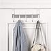 Rongyuxuan Over Door Hooks, Punch Free Over The Door Hanger Organizer for Clothes, Towels, Bag, Robe, Umbrella - Aluminum Home Storage Organizer with 5 Hooks (Silver)