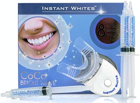 Instant Whites CoCo Bright White Teeth Whitening Kit For Men & Women | Safe & Effective Teeth Stain Remover With LED Activator Light