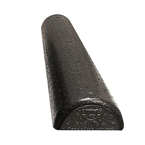 Image of CanDo Black Composite High-Density Roller, Half-Round, 6" X 36"