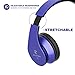 AILIHEN I60 On Ear Headphones with Microphone for Laptop Tablet Android iOS Smartphones (Blue)