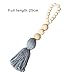 Pengxiaomei 3pcs Farmhouse Beads with Tassels, Wall Hanging Decor Wood Bead Graland Natural Prayer Beads