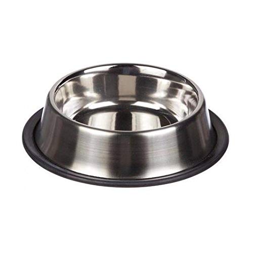Jenell Anti Skid Stainless Steel Pet Dog Cat Feeding Food Water Bowl Dish Sizes (Medium)