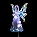 Exhart Garden Solar Lights, Decorative Angel Garden Stake, 12 LEDs, Cute Yard and Pathway Decor, Blue, 4 x 34 Inch