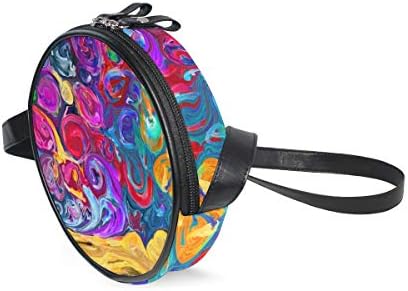 LORONA Colorful Dreams Psychedelic Round Crossbody Bag Sling Bag Handbag Purse Satchel Shoulder Bag for Kids Women