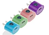 4pcs High Quality USB Wall Charger Ac Power Adapter for All Iphone, Ipad, Samsung Galaxy, Android, HTC One, Motorola, Lg & Any Other Usb-charged Device. (Blue.green.pink.purple)