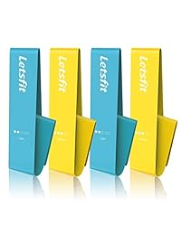 Letsfit Anti-Slip Resistance Loop Bands, Resistance Workout Bands for Home Fitness, Crossfit, Stretching, Strength Training, Physical Therapy, Natural Latex Exercise Bands, Pilates Flexbands, Upgrade