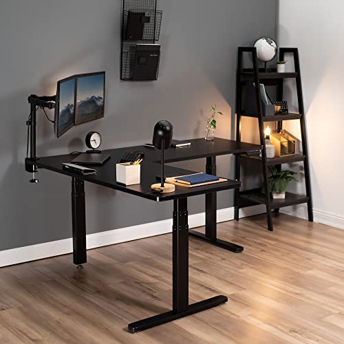 VIVO Electric Motor Height Adjustable Corner 3 Leg Standing Desk Frame