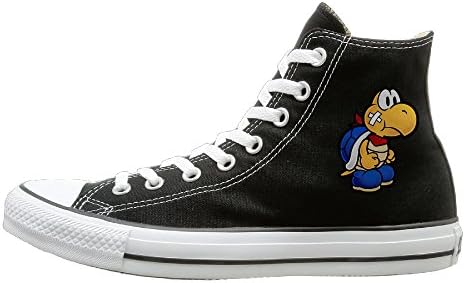 Tracy Super Turtle Mario Comfortable Unisex Flat Canvas High Top Sneaker 37 Black