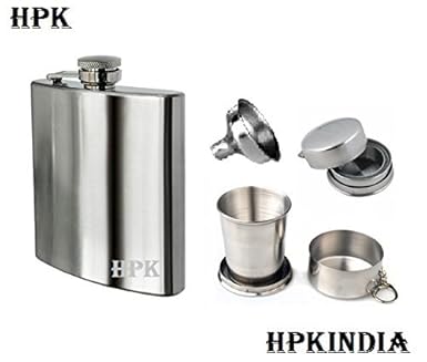 Bar Accessories-Pocket Size HPK Hip Flask With Foldable Glass with funnel
