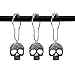 ZILucky Set of 12 Sugar Skull Shower Curtain Hooks Decorative Home Bathroom Stainless Steel Rustproof Skeletons Shower Curtain Rings Decor Accessories (Silver)