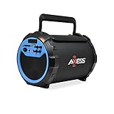 AXESS SPBT1034BL Portable Bluetooth Indoor/Outdoor 2.1 Hi-Fi Loud Speaker/Sing Along with Built-In 6