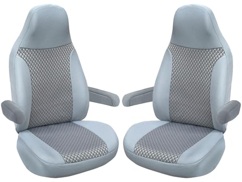 BREMER SITZBEZUEGE Custom Seat Covers, Compatible with Camper, Driver & Passenger, Colour Code: 822 (Grey)