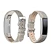 bayite Replacement Leather Watch Bands for Fitbit Alta HR and Alta Suede Textured Grey