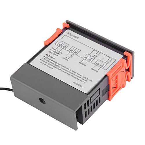 Graspwind Temperature Controller All-Purpose Digital Centigrade Thermostat with NTC Sensor 2 Relays