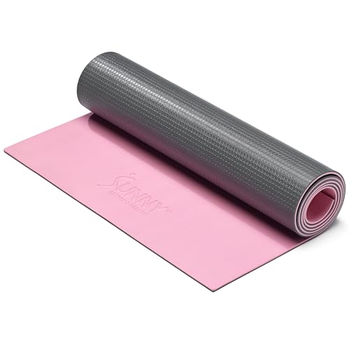 Sunny Health & Fitness Non-Slip Yoga Mat – Durable, Anti-Tear, Lightweight, Cushioned Support for Yoga, Pilates, Stretching Exercises, Meditation and Floor Workouts | Multiple Sizes & Colors