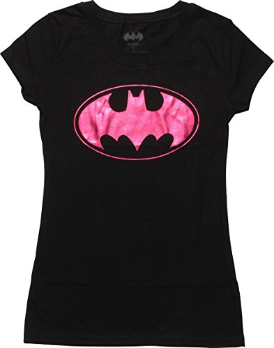 Batman Batgirl Purple Foil Logo Juniors T-Shirt, 2X